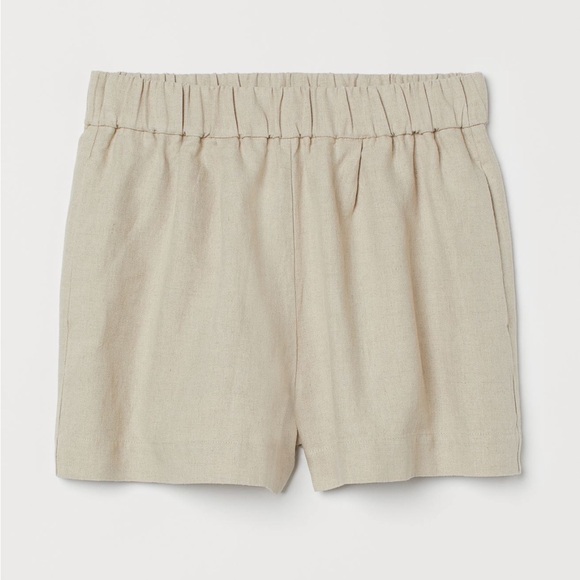 H&M BUTTON DOWN CROP TOP & HIGH WAIST SHORT SET SZ XS - Picture 3 of 5